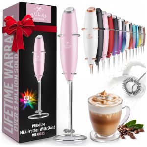 Mixer Espumador de Leite á Bateria Aço Inoxidável ZULAY KITCHEN Milk Boss Cotton Candy Rosa