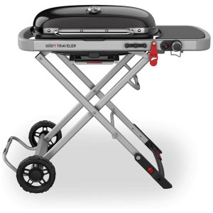 Churrasqueira a Gás Portátil com Mesa Auxiliar e Rodas para até 15 Pessoas WEBER 9010001 Preto