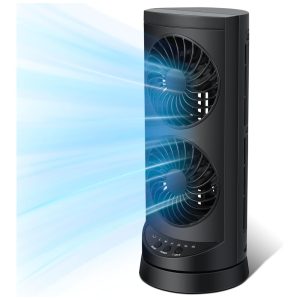 Ventilador de torre KopBeau para quarto ventiladores de resfriamento oscilantes de 42 polegadas com ventilador potente de piso sem lâmina silencioso e remoto 3 modos temporizador embutido de 7 horas e display LED ventiladores de pé para escritório dom