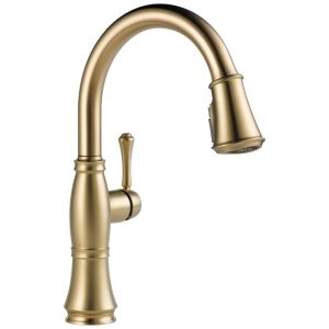 Torneira Cozinha com Pulverizador Pull Down de Ancoragem Magnética Delta Classic Gold 9197-CZ-PR-DST Champagne Bronze