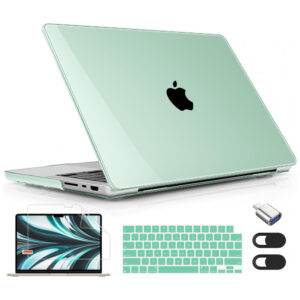 Capa Rígida Lepeoac para MacBook Pro 16″ (2021–2024) M1/M2/M3/M4 Pro/Max com Teclado, Tela e Webcam – Verde Cristal