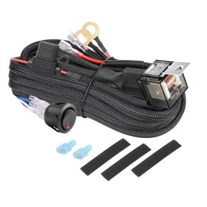 Farol de Milha LED Off Road Fios de Cobre PVC AWM 200W 12V 30A à Prova Dágua AUTO POWER PLUS Preto