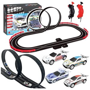 Pista de Corrida Slot Car com 4 Carros de Alta Performance 2 Controladores e Contador de Voltas AGM MASTECH Colorida