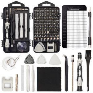 Kit de Chaves de Fenda de Precisão STREBITO 124 Peças Cinza 101 Bits CR-V Magnéticos 4mm