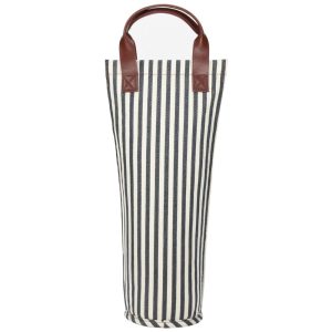 Sacola Térmica Isolada para Garrafa de Vinho Tirrinia Ideal para Viagens e Piqueniques Presente Perfeito para Amantes de Vinho Listras Azuis