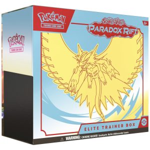 Elite Trainer Box Pokémon TCG Scarlet & Violet Paradox Rift com 9 Boosters Sleeves e Acessórios