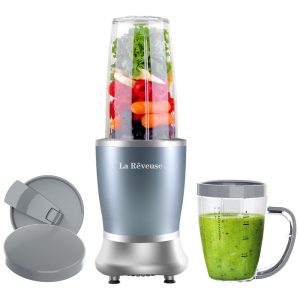 Liquidificador Portátil com Trava de Segurança sem BPA e Caneca de 295mL 250W La Reveuse Azul Perola