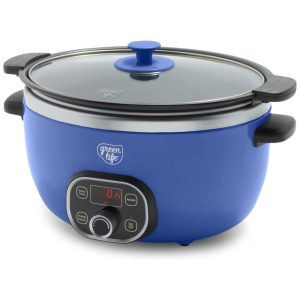 Panela Elétrica GreenLife 568 litros Revestimento Interno Cerâmico Antiaderente Livre de PFAS Programável Familiar Mantém a Comida Aquecida