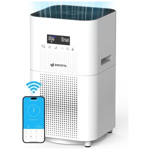 Purificadores de ar inteligentes WIFI Dayette para ambientes amplos de até 3.000 pés quadrados. Controle por aplicativo e Alexa DAYETTE.