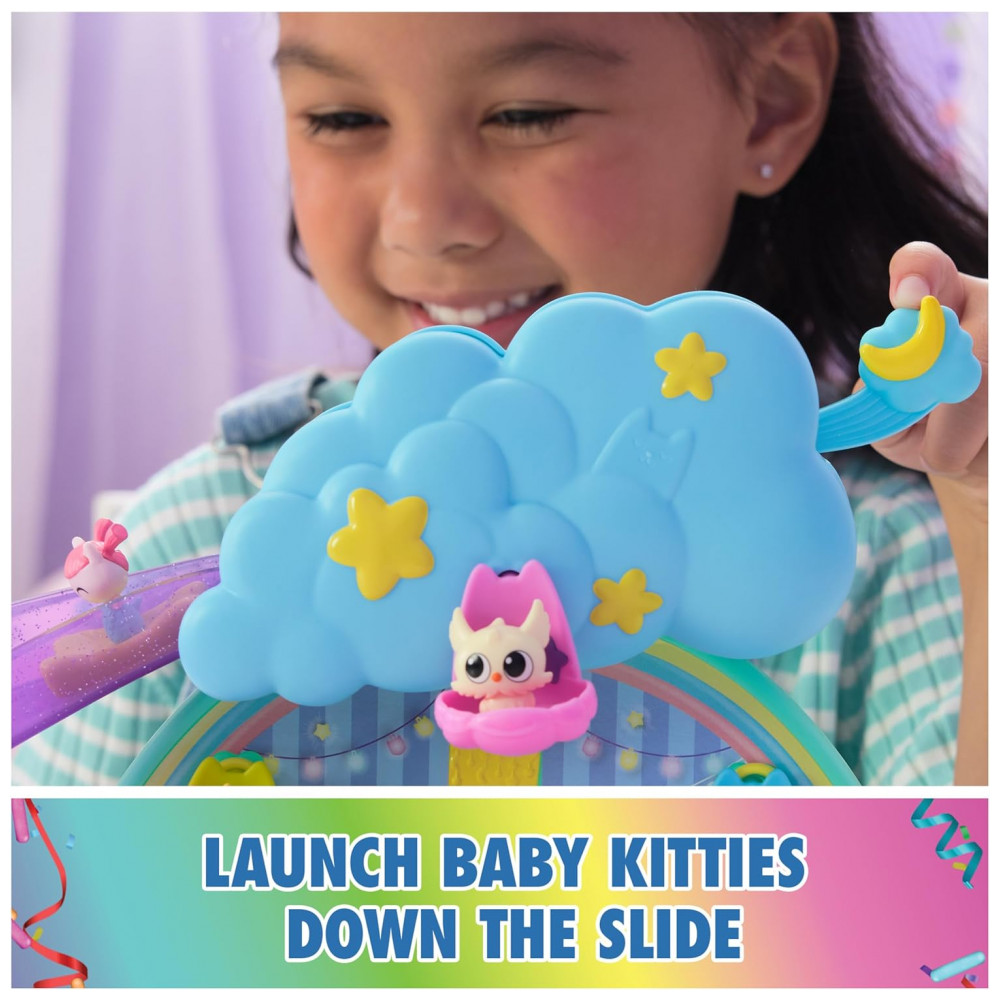 Playset Gabby's Dollhouse Kitty Care Ear Purrfect Playroom com 17 Peças e 4 Figuras de Brinquedo - Móveis e Acessórios de Boneca - Imagem 6