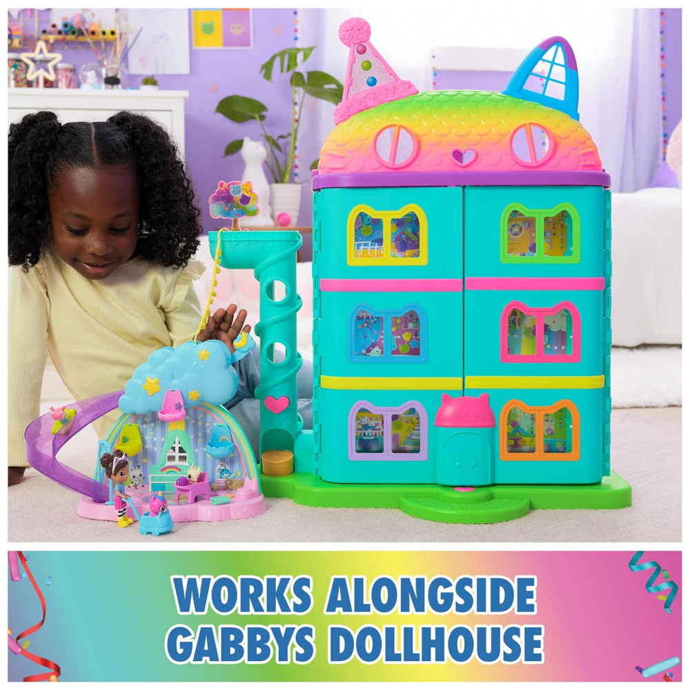 Playset Gabby's Dollhouse Kitty Care Ear Purrfect Playroom com 17 Peças e 4 Figuras de Brinquedo - Móveis e Acessórios de Boneca - Imagem 7