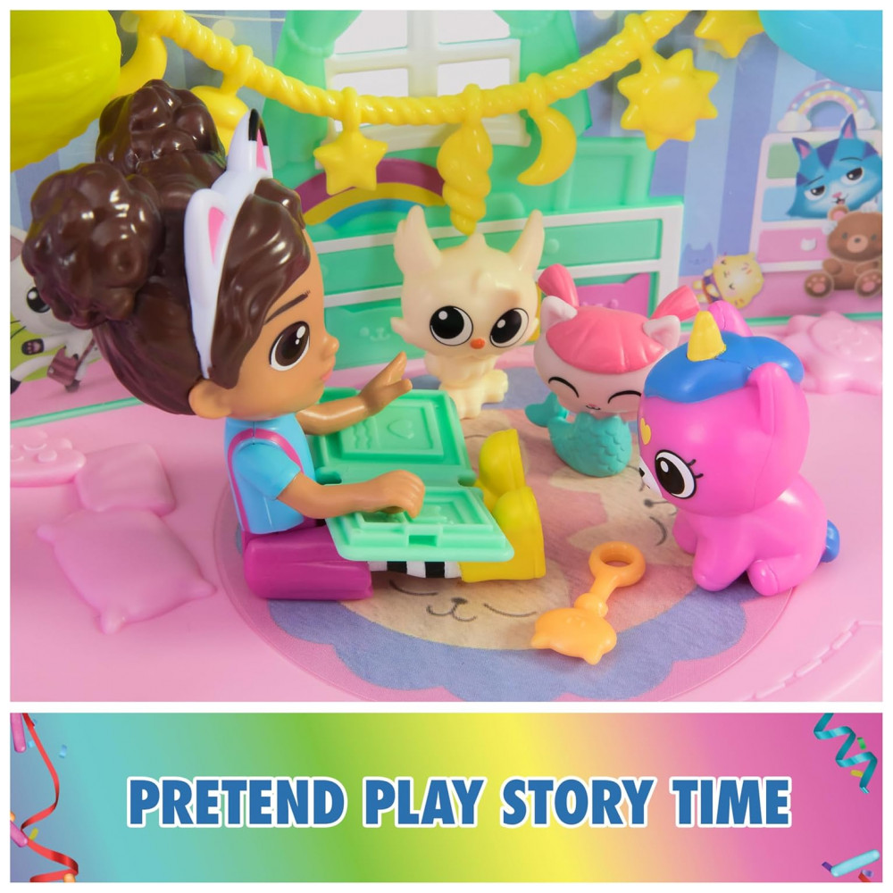 Playset Gabby's Dollhouse Kitty Care Ear Purrfect Playroom com 17 Peças e 4 Figuras de Brinquedo - Móveis e Acessórios de Boneca - Imagem 8