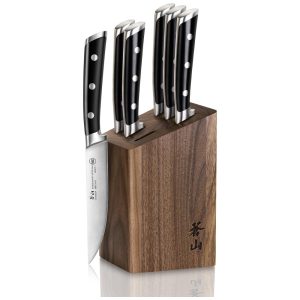 Conjunto de Facas em Aço Sueco com Bloco de Bancada 6 Peças Cangshan TS Série 1022261 Preto