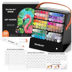 Conjunto de Canetas Artisticas 88 Cores com Estojo Perfeito para Ilustração para Adultos e Criação de Cartões Shuttle Art