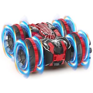 Carrinho de Controle Remoto Anfíbio 4x4 à Prova d'Água com 2.4 GHz Giro 360º e Luzes de LED - Presente para Crianças.Fygurso