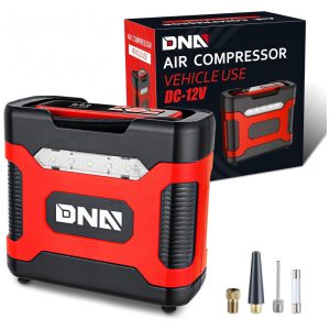 Compressor de Ar com Fio Portátil 150 PSI com Manômetro 12V DNA MOTORING TOOLS00210 Vermelho