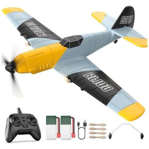 Avião de Controle Remoto de 3 Canais com Estabilizador Giroscópio de 6 Eixos 2 Métodos de Decolagem e Acessórios DEERC BF-109 Colorido