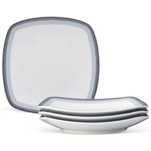 Conjunto de Pratos para Jantar com 4 Peças Formato Quadrado e Material de Porcelana Noritake G017-586D Colorido