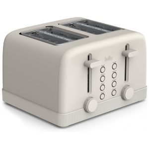 BELLA Torradeira 4 Fatias com 6 Níveis de Tostagem Funções Reaquecer e Cancelar Bandeja Removível 1500W - Oatmilk