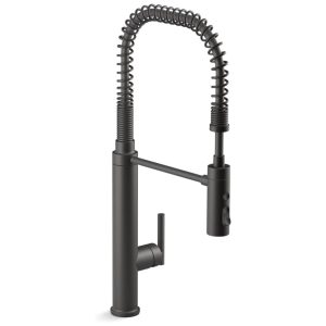 Torneira Cozinha Comercial com Pulverizador Pull Down de 3 Funções KOHLER 24982-BL Purist Preto Fosco