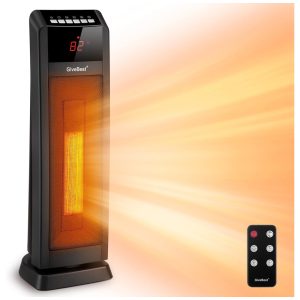 Aquecedor de Cerâmica Elétrico Portátil 3 Configurações e Controle Remoto1500W 110V GIVEBEST HPQ15C EA Preto