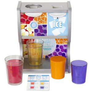 Máquina de Bebidas Infantil de Madeira com Copos Inserções de Suco e Cubo de Gelo para Crianças Acima de 3 Anos Melissa & Doug