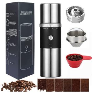 Moedor de Café Elétrico Portátil Ajustável com 15 Configurações de Moagem 110V Toycol Prata
