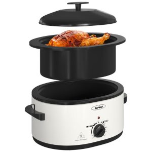 Panela Elétrica 75L com Tampa Auto-alinhante Panela e Rack Removíveis 110V 1000W Sunvivi Branco