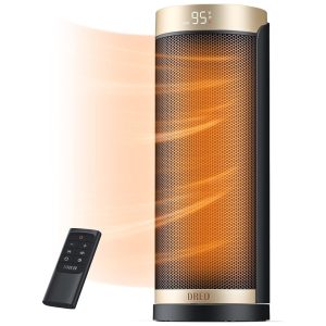 Aquecedor de Cerâmica Elétrico Portátil Oscilante com Controle Remoto e Temporizador1500W 110V DREO DR HSH003 Preto