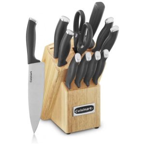 Conjunto de Facas em Aço Inoxidável com Bloco de Bancada 12 Peças Cuisinart C77SSB Preto