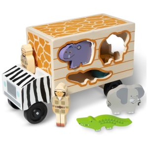 Caminhão de Resgate de Animais Infantil com 7 Animais e 2 Bonecos para Crianças Acima de 2 Anos Melissa & Doug