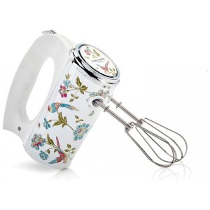 Batedeira de Mão Elétrico Laura Ashley Branco com Estampa Floral 200W 5 Velocidades Turbo Inox VQ-SBSMR57-LAEW-US 110V