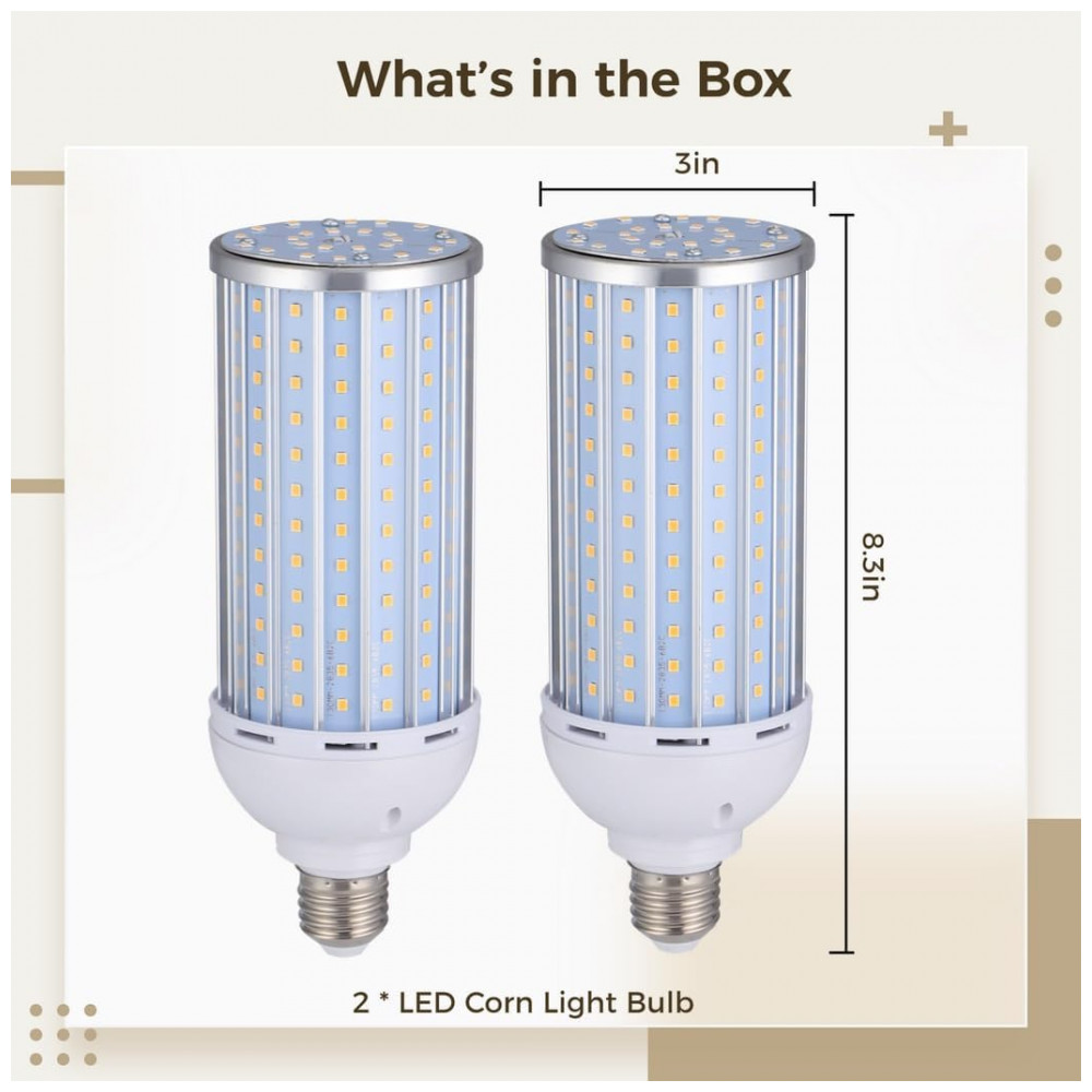 Lâmpadas LED Milho 60W E27 Branco Quente 3000K 2 Unidades, Lâmpadas Econômicas Multi-Voltagem AC 85-265V para Quartos, Restaurantes, Tressify - Imagem 6