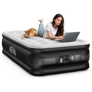 Colchão de Ar Twin Airefina 46cm com Bomba Embutida Conforto Premium Autoinflável em 2 Minutos Suporta 295kg Bolsa de Transporte