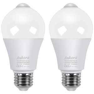 Lâmpada LED Sensor de Movimento 1000LM 12W Frio 6000K 2 Un Bivolt AUKORA Branco