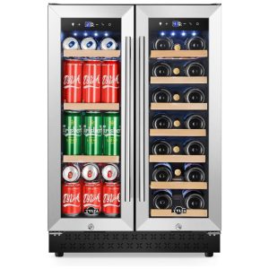 Adega Climatizada de Zona Dupla para 20 Garrafas e 88 Latas 110V Tylza Prata