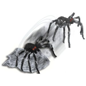 Aranha Animatronica com Luzes e Movimento para Decoração de Halloween