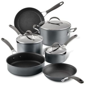 Jogo de Panelas e Frigideiras Circulon A1 Series com Tecnologia ScratchDefense Antiaderente para Indução 9 Peças Grafite