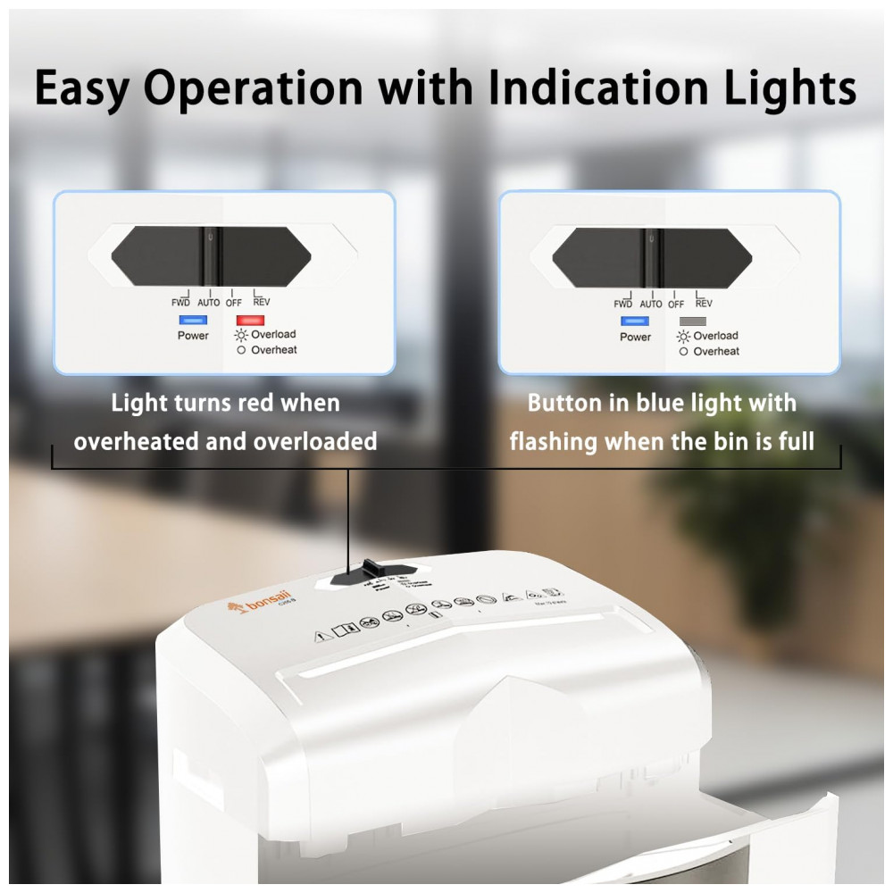 Triturador Bonsaii Micro Cut Portátil com Alça Conveniente Tritura até 12 Folhas Nível de Segurança P4 60 Minutos Contínuos Cartão de Crédito - Imagem 3