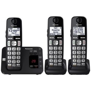 DECT 6.0 Telefone sem Fio Expansível com Secretária Eletrônica 3 Ap PANASONIC KX TGE433B Preto