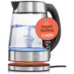 Chaleira Elétrica 1.7 Litros com Jarra de Vidro e Desligamento Automático 110V 1500W Preta