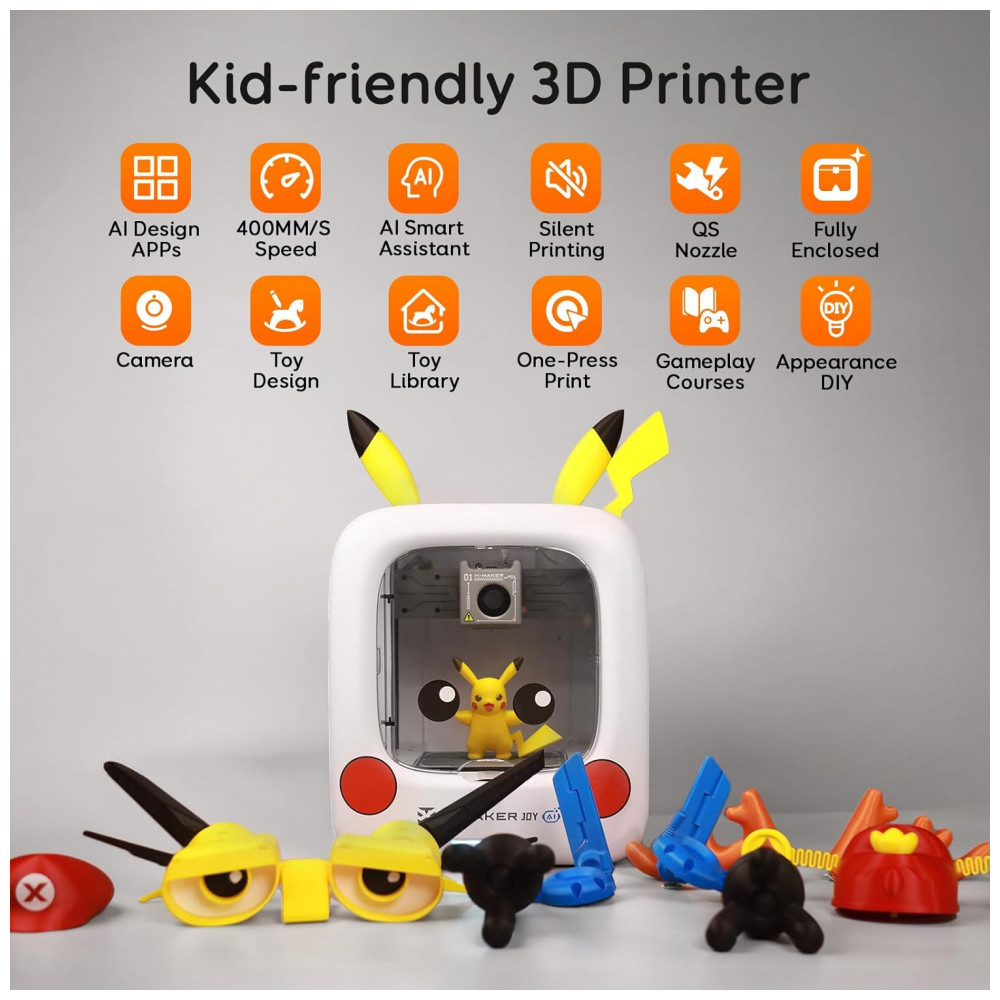 Impressora 3D com Inteligência Artificial para Crianças, Conjunto com 8 Filamentos PLA, Aplicativo de Design com IA, AOSEED - Imagem 2