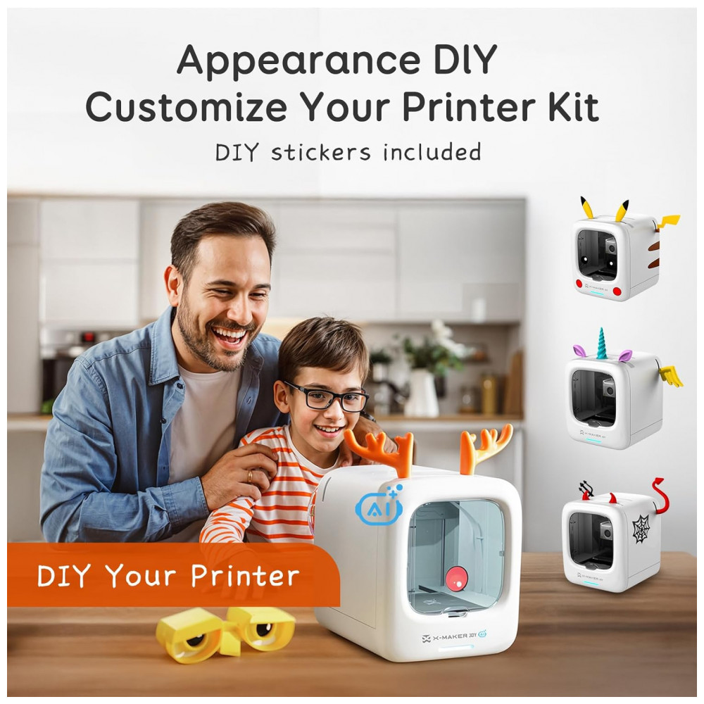 Impressora 3D com Inteligência Artificial para Crianças, Conjunto com 8 Filamentos PLA, Aplicativo de Design com IA, AOSEED - Imagem 8