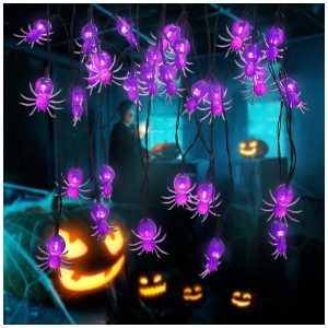 Luzes para Decoração de Halloween 30 LEDS 6 Metros Solar 2 Un Aranha