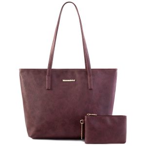 Bolsa de Ombro Feminina em Couro Sintético com Carteira Montana Roxa