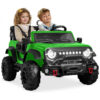 Carro Elétrico Infantil Best Choice Products 24V Verde, Caminhão 2 Lugares, com Controle Remoto, Bluetooth, Luzes LED e Capacidade para 60 kg
