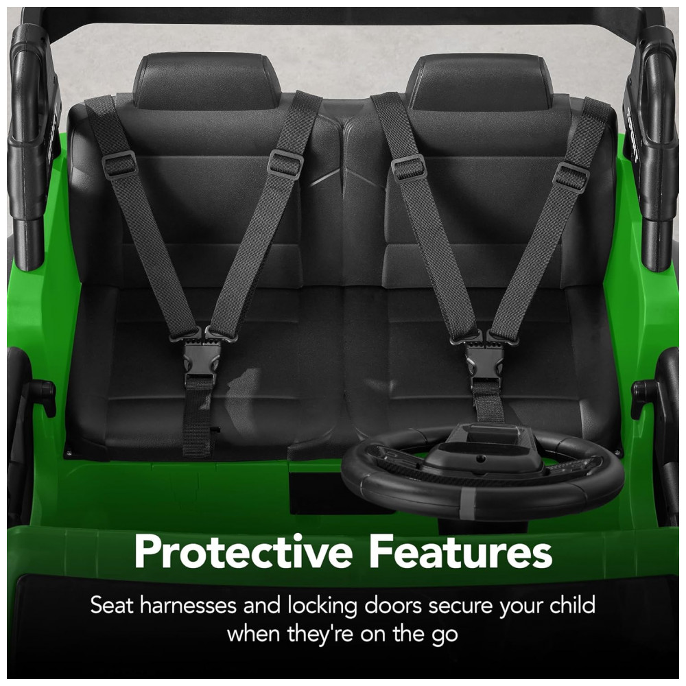 Carro Elétrico Infantil Best Choice Products 24V Verde, Caminhão 2 Lugares, com Controle Remoto, Bluetooth, Luzes LED e Capacidade para 60 kg - Imagem 7