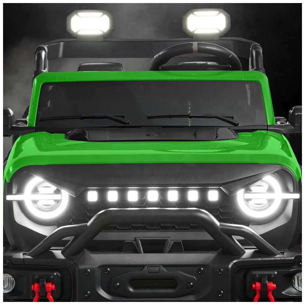 Carro Elétrico Infantil Best Choice Products 24V Verde, Caminhão 2 Lugares, com Controle Remoto, Bluetooth, Luzes LED e Capacidade para 60 kg - Imagem 9