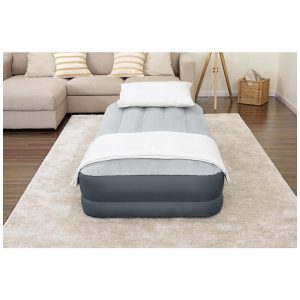 Colchão Inflável Solteiro com Bomba Embutida Para até 180KG SLEEPLUX Cinza