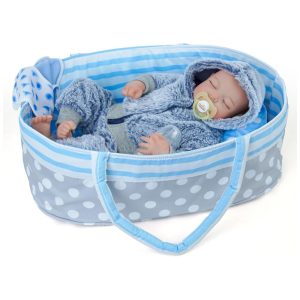 Bebê Recém-Nascido Newborn Boneca Bebê Reborn Realista BABESIDE Menino 43cm Corpo Macio Vinil com Cesta Coelhinha